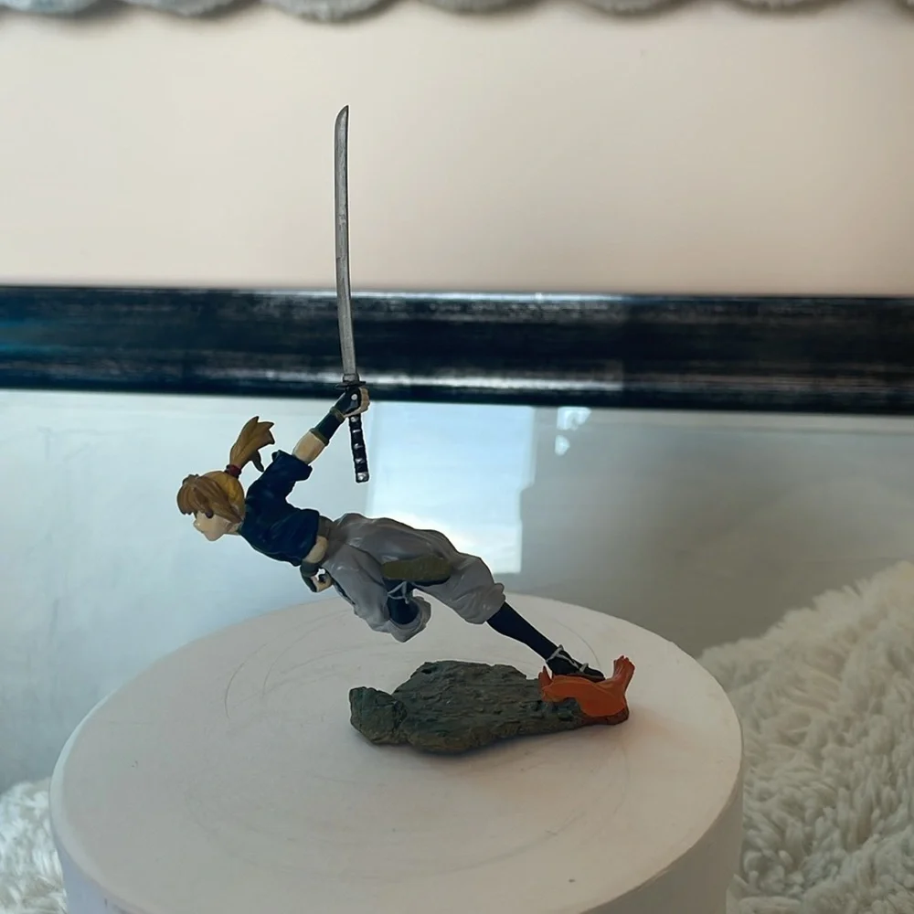 Sword-Wielding Figurine - Blue and Gold